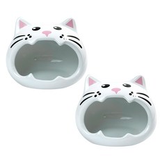 펫츠핸들러 냥이 세라믹 도자기 소동물 하우스 M, 화이트, 2개