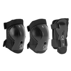 oxelo PLAY3孩童防護用品3件套, 黑色的