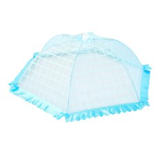 I Love Home印刷折疊式食物圓形蓋, 藍色網格