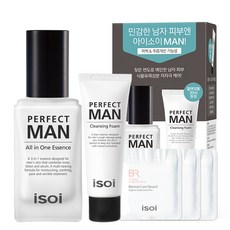 ISOI 完美男士多合1護膚精華 70ml+洗面乳+護膚精華試用包 3款 隨機出貨, 1套