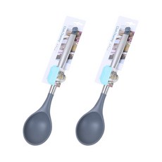 Anzo 不銹鋼柄橢圓矽膠勺, 混色, 2個