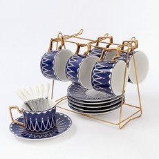 Tree北歐咖啡杯 220ml 6人組, 藍色, 1套