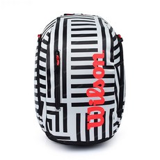 Wilson 羽毛球網球背包 WR8001601001, 黑+白