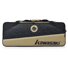 kawasaki 川崎 雙層羽毛球拍方形收納包 KBB-8643, 黑色+金色