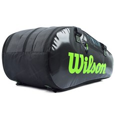 윌슨 배드민턴 테니스겸용 3단 가방 WR8004101001, 차콜 + 그린, 1개