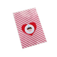 愛心信封 粉紅色 300p + 派對帽男孩貼紙 300p 組, 1套