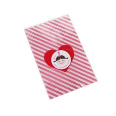 愛心信封袋 粉紅色 300入 + 尖帽女孩貼紙 300入 套組, 1套