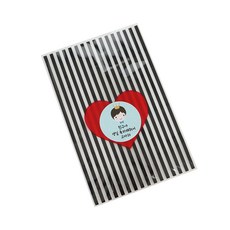 黑色愛心信封 300入 + 皇冠男孩貼紙 2款 x 150入 組合, 1套