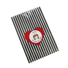 愛心信封 黑色 300入 + 新皇冠女孩貼紙 2款 x 150入 組合, 1套