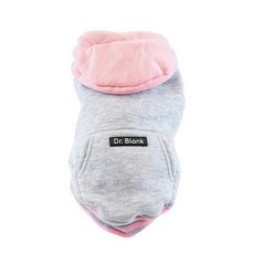 連帽棒球外套造型寵物衣, 灰粉色