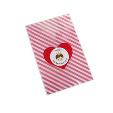 愛心信封 粉紅色 300p + 新款皇冠男孩貼紙 2種 x 150p 組, 1套