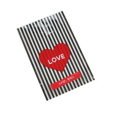 愛心黑色信封袋 300入 + 紅色封條 我們班加油 貼紙 300入 套組, 1套