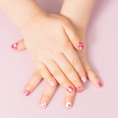 bong bong friends 印花孩童美甲貼, Glitter Pink, 1入