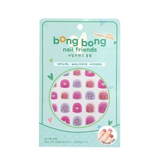 bong bong friends 孩童美甲貼紙, Glitter Pink Love, 1入