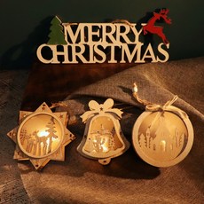 Blüehen 聖誕裝飾品 4 種設置木材, 混色