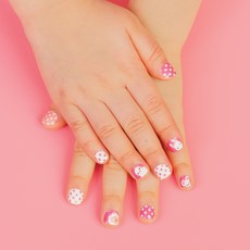 bong bong friends 印花孩童美甲貼, Pink Dot, 1入
