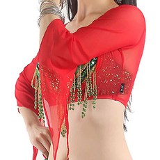 DRESSMALL 肚皮舞單打波萊羅上衣, 紅色的