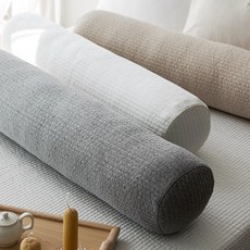 小和圓形長墊體枕套, 灰色的