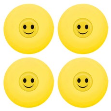 FLaiTO 微笑圓形矽膠耳機集線器 4入, 單一商品, 黃色