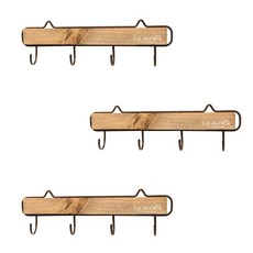 THE ZAKKA 多功能壁掛鉤 均碼, 深棕色, 3個