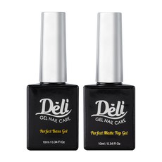 Deli Beauty 底層甲油膠 10ml+霧面上層甲油膠 10ml, 單色, 1組