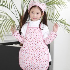 Picano 孩童草莓圍裙頭巾袖套組合+迷你收納包