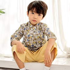 Picano男童款7分杜鵑花生活韓服+迷你化妝包