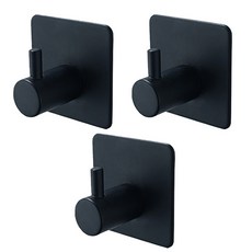 강력 부착 사각 걸이, 블랙, 3개