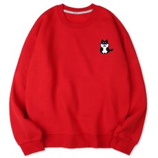 VENHIT 哈士奇刺繡寬鬆棉質長袖上衣