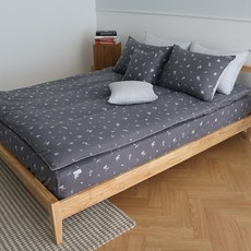 ATO&ALO 單層床墊套兼被套 小花款, Charcoal