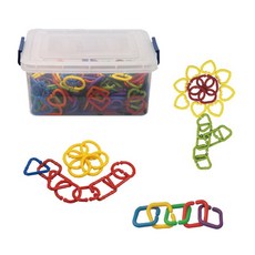 著色連接環遊戲積木+收納盒