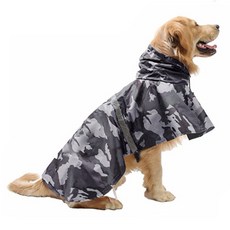 The Flow Company 中大型犬 Scotch 迷彩軍用雨披, 灰色, 1個