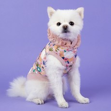 핑카홀릭 반려동물 산책 실내 복 쁘띠 후드 티셔츠, 인디안핑크, 1개
