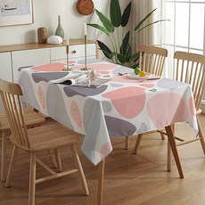 알럽홈 컬러페블 디어포인트 식탁보, 핑크, 135 x 220 cm