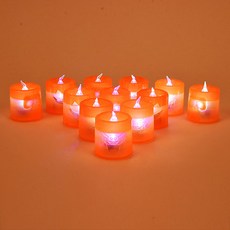 PARTYHAE LED萬聖節蠟燭3款 x 4p組合, 橘色, 1套