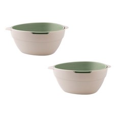 네이처안 듀얼 분리형 세척 바구니 2p, 그레이 + 그린