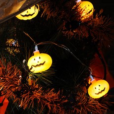 PARTYHAE 骷顱頭LED燈串 20顆, 南瓜款, 1組