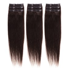 Pick and Wear 女士人發接發片部分假髮 2p, Natural Brown, 9入