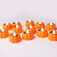 PARTYHAE 萬聖節LED南瓜蠟燭, 12入, 蜘蛛款