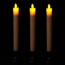 PARTYHAE LED電池長款復古蠟燭, 白色的, 3個