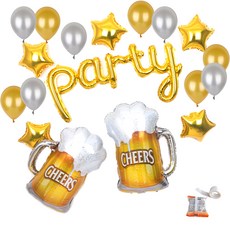 PARTYSHOW 派對用啤酒造型銀箔氣球組, 混色, 1套