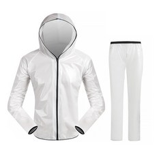 알럽핏 오토바이 야외 방수 비옷 상하의 세트, 화이트