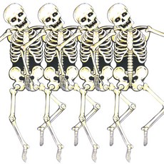 파티해 할로윈 해골 종이장식, 블랙, 4개