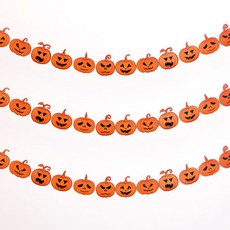 紙質萬聖節南瓜拉旗 3入, 橘色