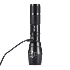 나이트큐브 USB 충전식 LED 스탠다드 줌 손전등 CREE XM-L T6, 1개