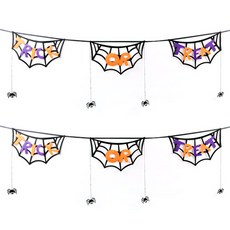 펠트 거미줄 가랜드 트릭or트릿 2p, 블랙 + 퍼플 + 오렌지, 2개