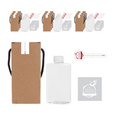 胖胖扁平空瓶 500ml+瓶蓋 白色+貼紙 5 3種組, 10組