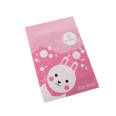 可愛袋 300p + 週歲貼紙 粉彩粉紅色 300p, 兔子(粉紅色), 1套