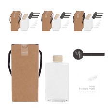 胖胖扁平空瓶 300ml+蓋子 米色+貼紙 11M 3種組, 10組