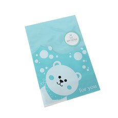 可愛袋 300入 + 週歲貼紙 粉彩薄荷 300入, 熊(藍色), 1套